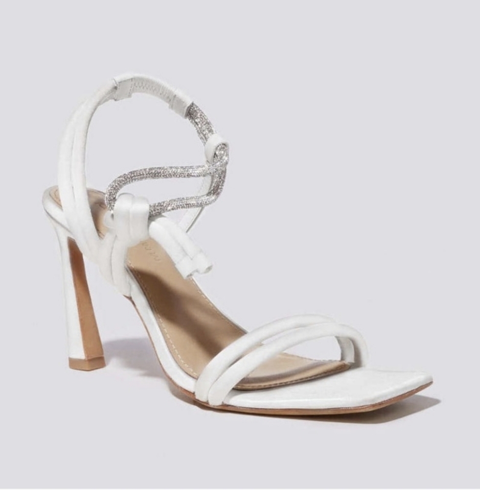 NIB Jonathan Simkhai Cassie Crystal Strappy Sandals In Ivory